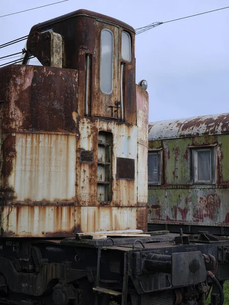 Old Historic Train Depot Rusty Locomotive — стоковое фото