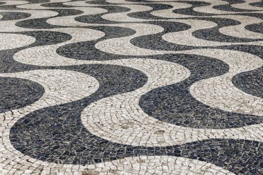 Pavement at Rossio Square in Lisbon clipart