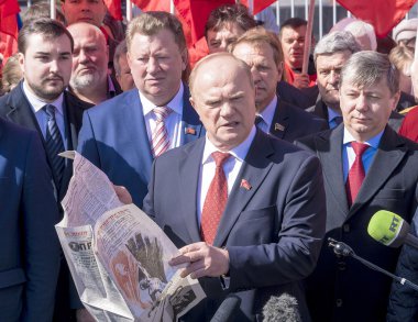 Moskova, Rusya-Nisan 12: parti lideri Kommunistov Rusya'nın 