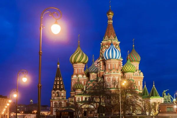 Санкт-Петербург Basil 's Cathedral night view — стоковое фото