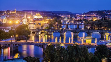 Panorama gece Prag, Çek Cumhuriyeti