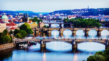 akşam panorama Prag, Çek Cumhuriyeti