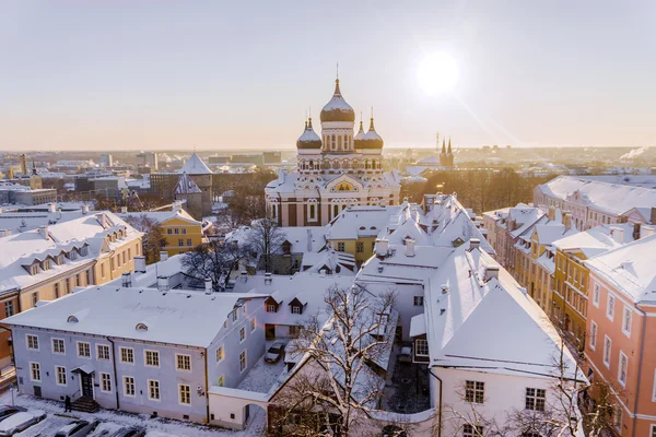 Catedral Alexander Nevsky em Tallinn no inverno, Estônia — Fotografia de Stock