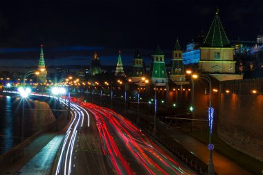 Gece, Moskova, Rusya Kremlin set of Kremlin görünümü