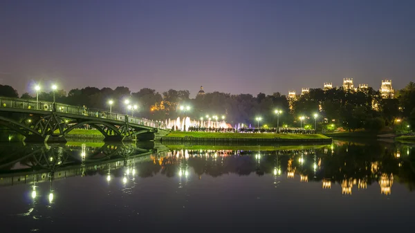 Muzycznych fontanna Park Carycyno, Moskwa. Rosja — Zdjęcie stockowe