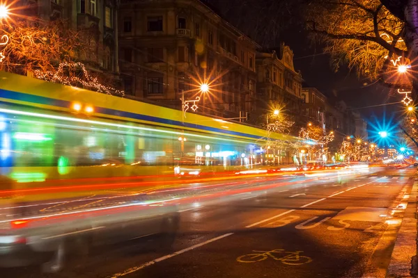 Traffic on night city — Stock Photo, Image