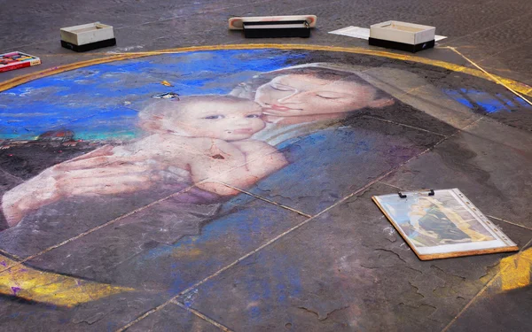 Φλωρεντία, Ιταλία - 27 Αυγούστου: "Madonna και παιδί" αντίγραφο του ένα pictu — Φωτογραφία Αρχείου