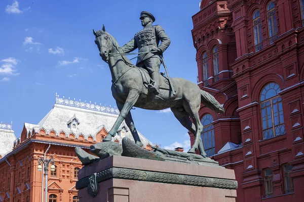 Monumento a Zhukov en Moscú, Rusia — Foto de Stock