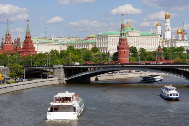 Moskova kremlin ve büyük bir taş köprü, Rusya Federasyonu