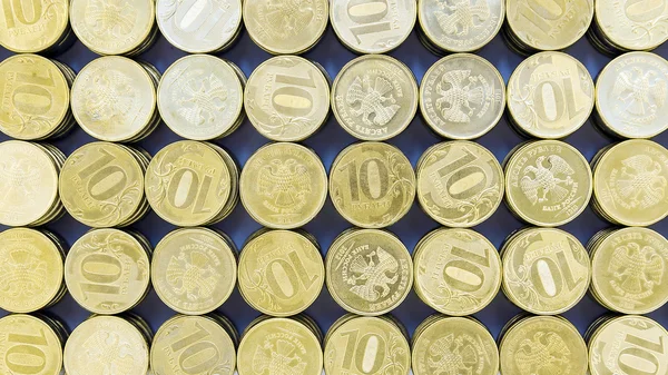 Sfondo delle 10 monete di rublo — Foto Stock