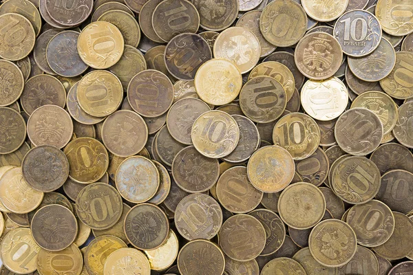 Background of the 10 ruble coins — Stock Photo, Image