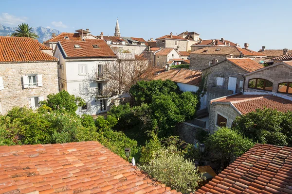 Dachy starego miasta, Budva, Czarnogóra — Zdjęcie stockowe