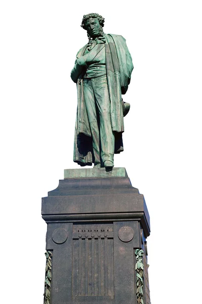 Pushkin monument in Moscow on a white background Stock Image