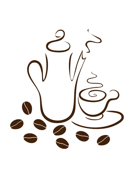 Koffie gerechten — Stockvector