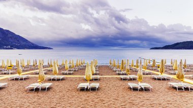 Beach on the coast after the storm