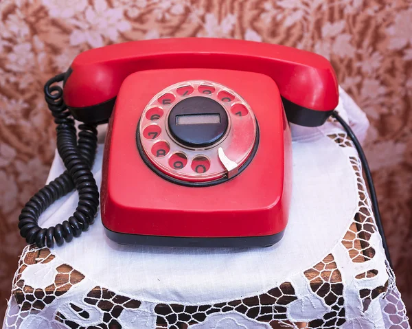 Red vintage phone — Stock Photo, Image