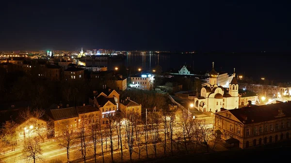 Ночной вид Нижнего Новгорода, Россия — стоковое фото