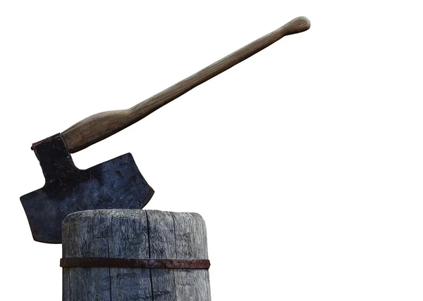 Executioner's ax on the block — Stock Photo, Image