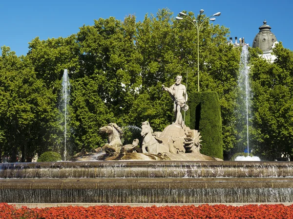 Fonte de Neptuno em Madrid, Espanha — Fotografia de Stock