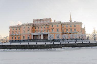 Mikhailovsky Castle, St. Petersburg kış soğuk sabah
