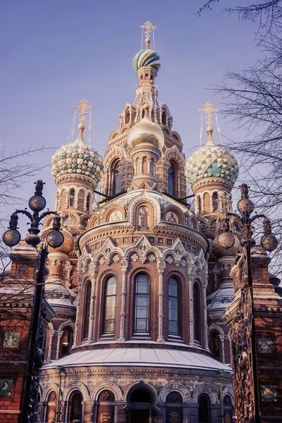 Kostel Spasitele na vytekla krev v Sankt Peterburgu v wint — Stock fotografie