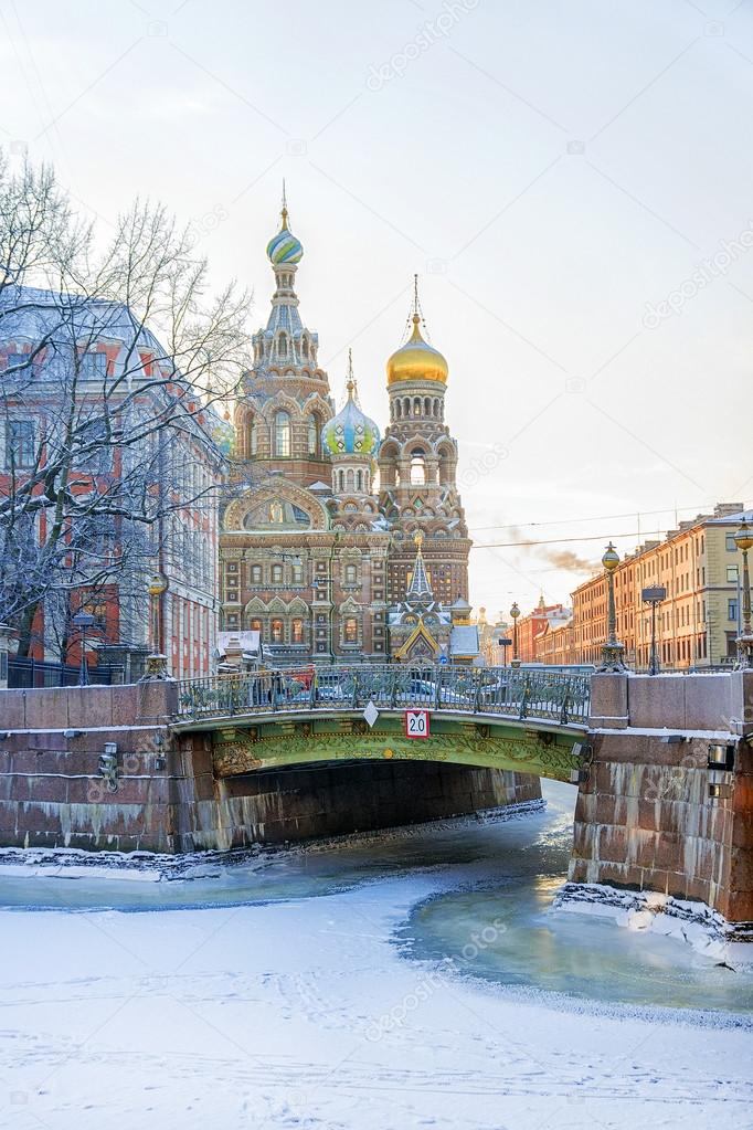 Church of the Saviour on Spilled Blood in St. Petersburg in a co