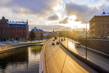 kış sabahı Stokholm, İsveç