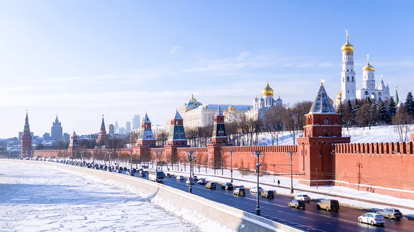 Moskova Kremlin kış görünümü, Rusya Federasyonu — Stok fotoğraf
