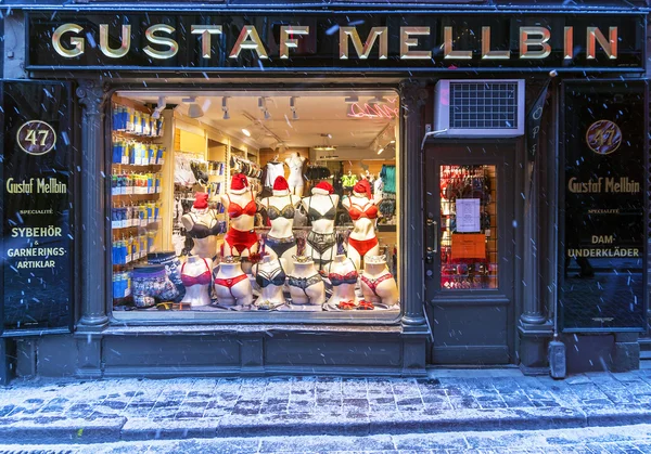 Stockholm, schweden - januar 4: ein Schaufenster des Ladens zum Verkauf von — Stockfoto