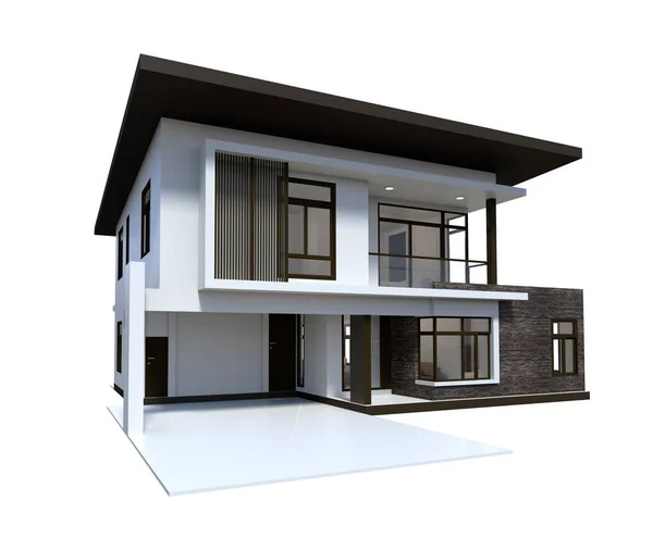 Render House Isolated White — Stock Photo, Image