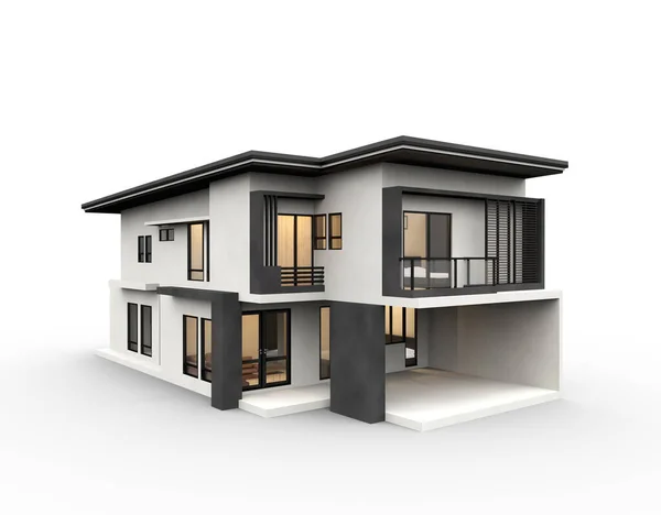 Render House Isolated White — Stock Photo, Image