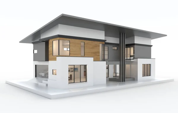 Render House Isolated White — Stock Photo, Image