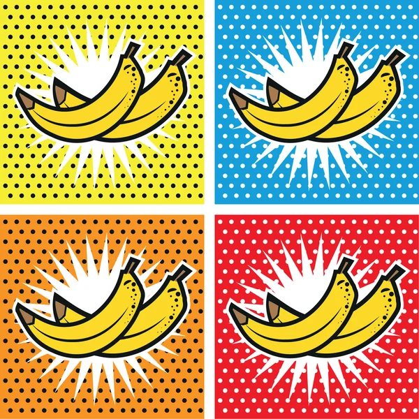 Banana pop art set fundos — Fotografia de Stock