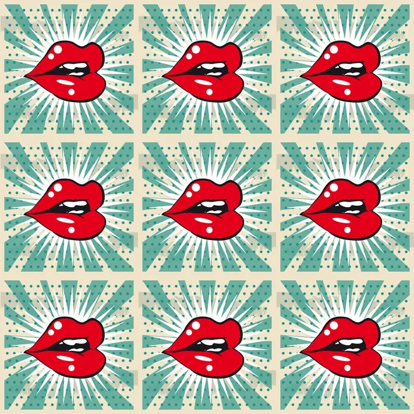 Retro background seamless lips print background — Stock Photo, Image