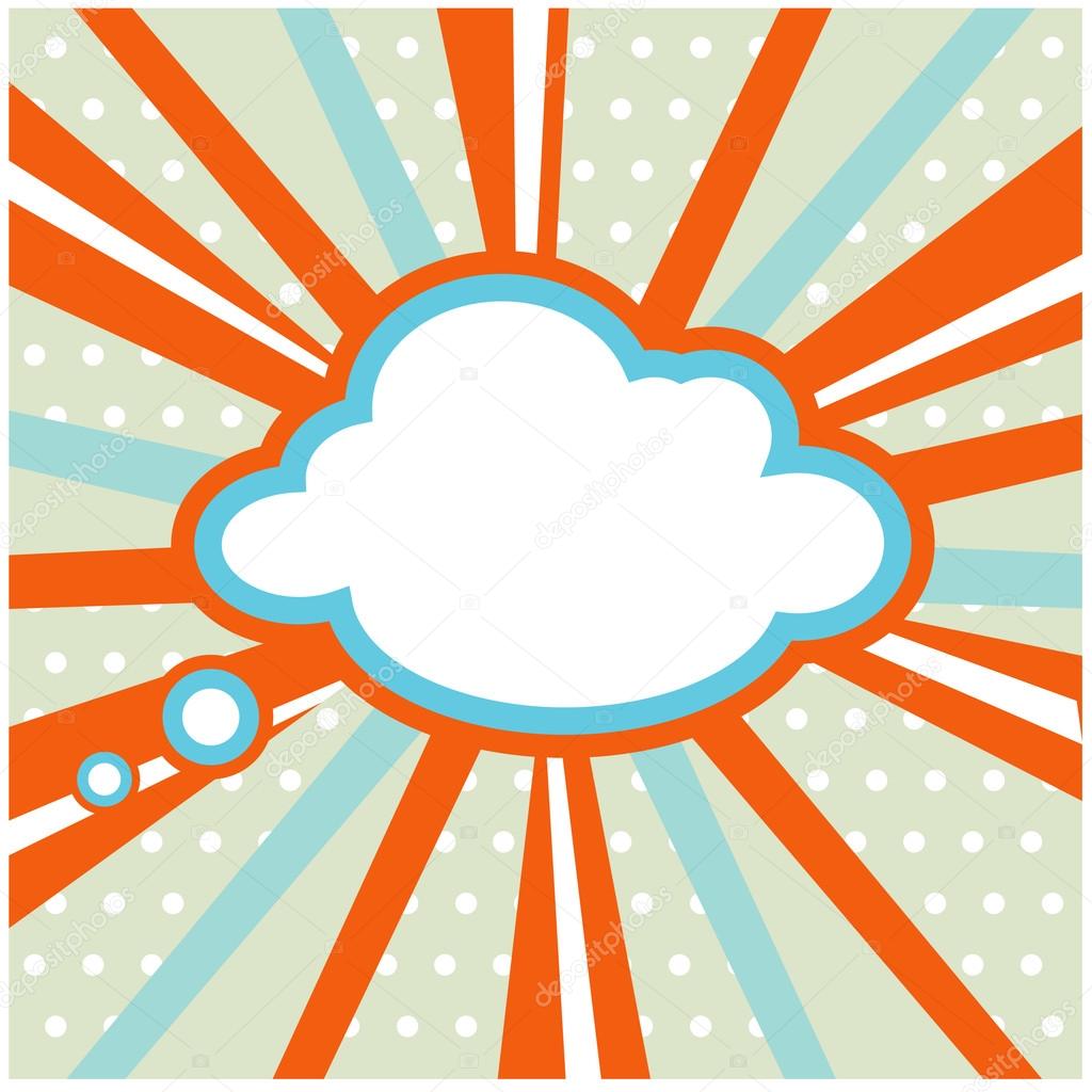 Boom, Pop art inspired illustration of a explosion cloud Stock