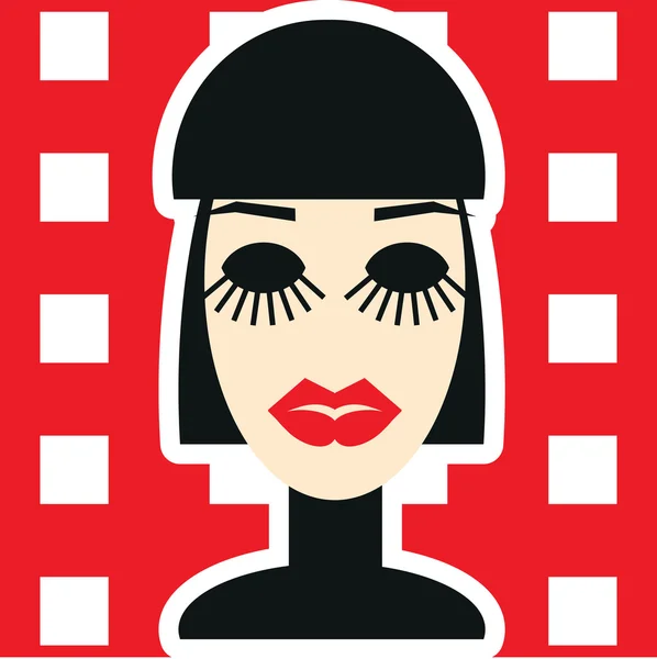 Pop Art Background with woman face in minimalism style Portrait — Stock Photo, Image