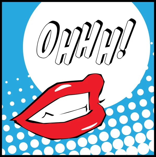 Pop art lips with Ohhh — Stock Photo, Image