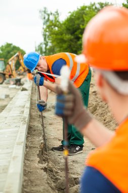 Ölçüm inşaat sahasında