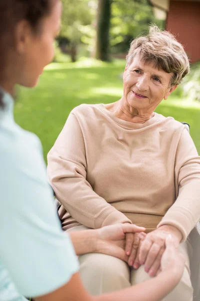 Ta hand om lady — Stockfoto