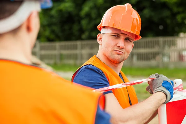 Sicherheit auf der Baustelle — Stockfoto