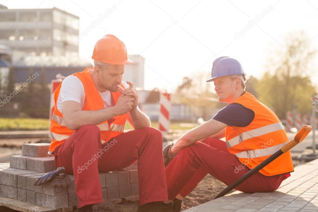 Workers resting during worktime