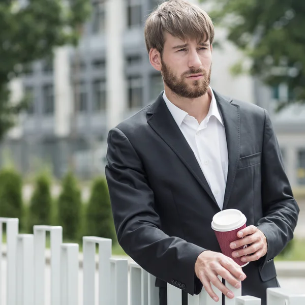 Man och kaffe — Stockfoto