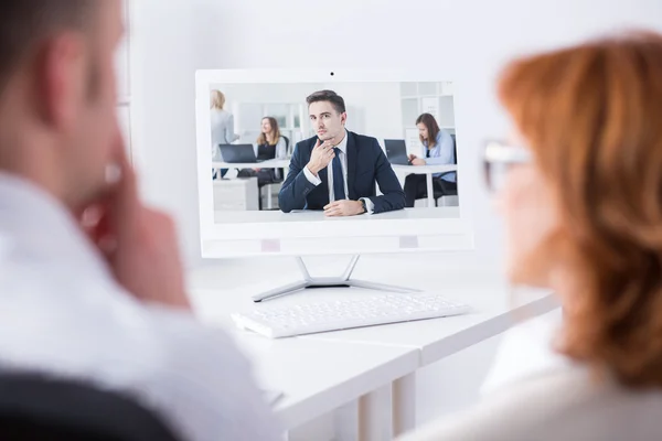 Videoconferentie met zakelijke partners — Stockfoto