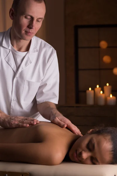 Woman and deep tissue massage — Stock Photo, Image