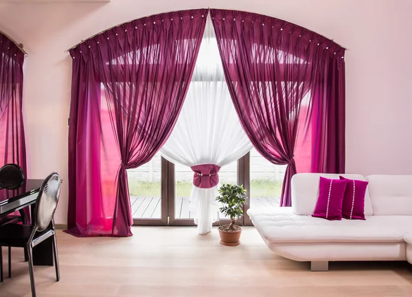 Elegant drapes and curtain — Stock Photo, Image