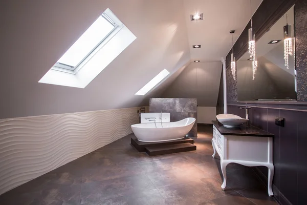 Tavan arasında geniş banyo — Stok fotoğraf