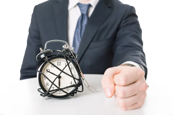 Angry imprisoned man and time pressure — Stock Photo, Image