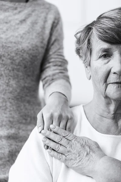 Elderly woman with mental illness — Stock Photo, Image