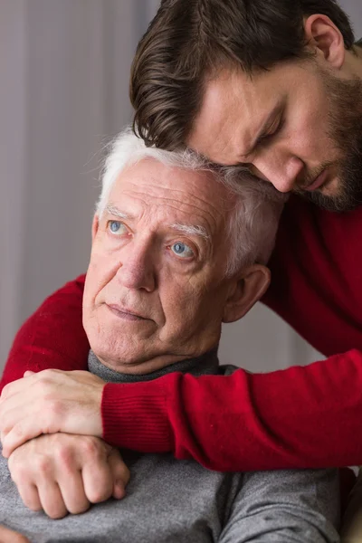 Abschied zwischen Vater und Sohn — Stockfoto