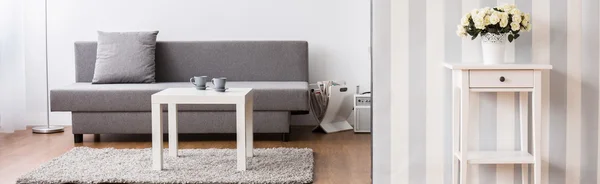 Modernt designade vardagsrum i skandinavisk stil — Stockfoto